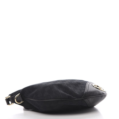 Gucci Monogram Medium New Britt Half Moon Hobo Black 4 of 20