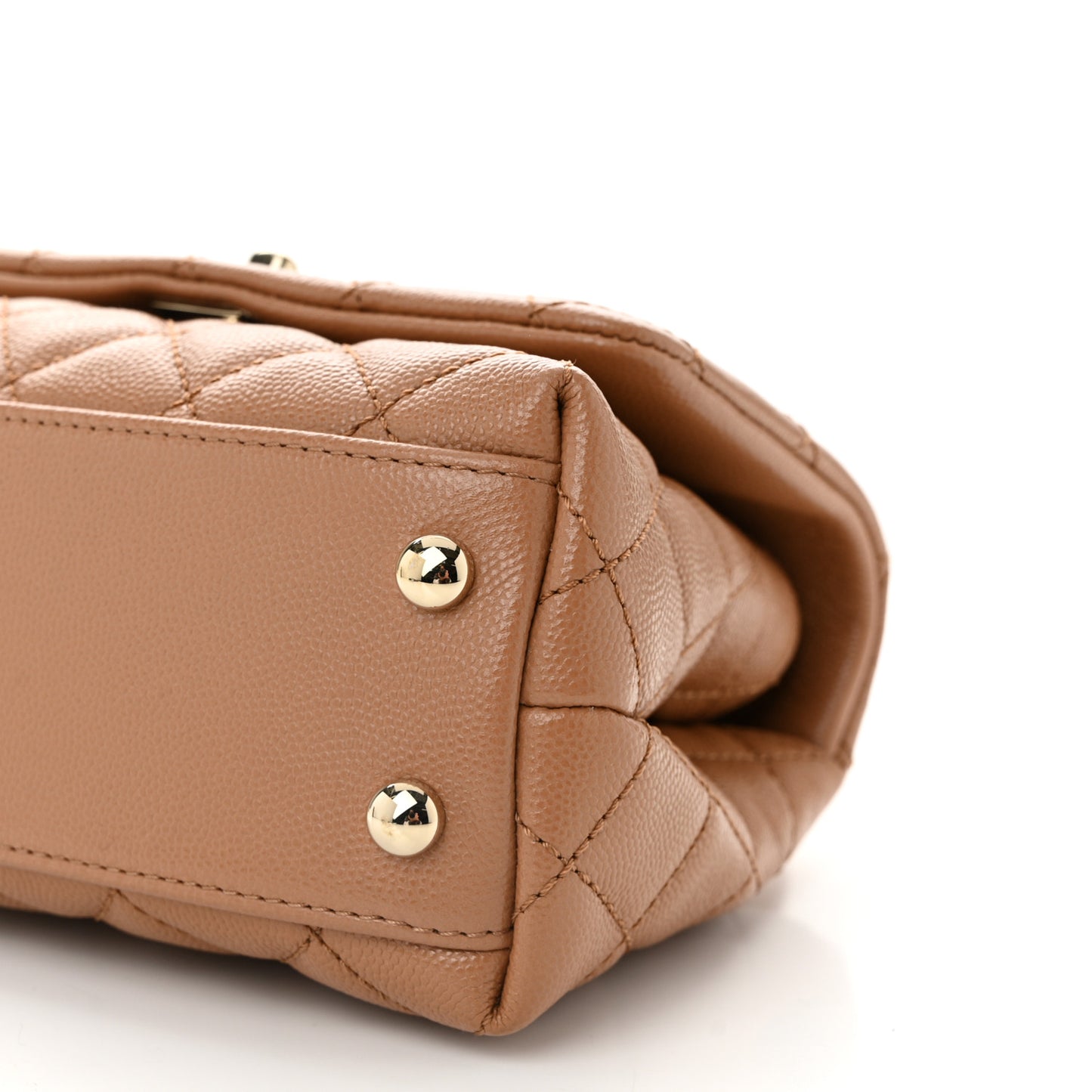 Caviar Quilted Extra Mini Coco Handle Flap Brown