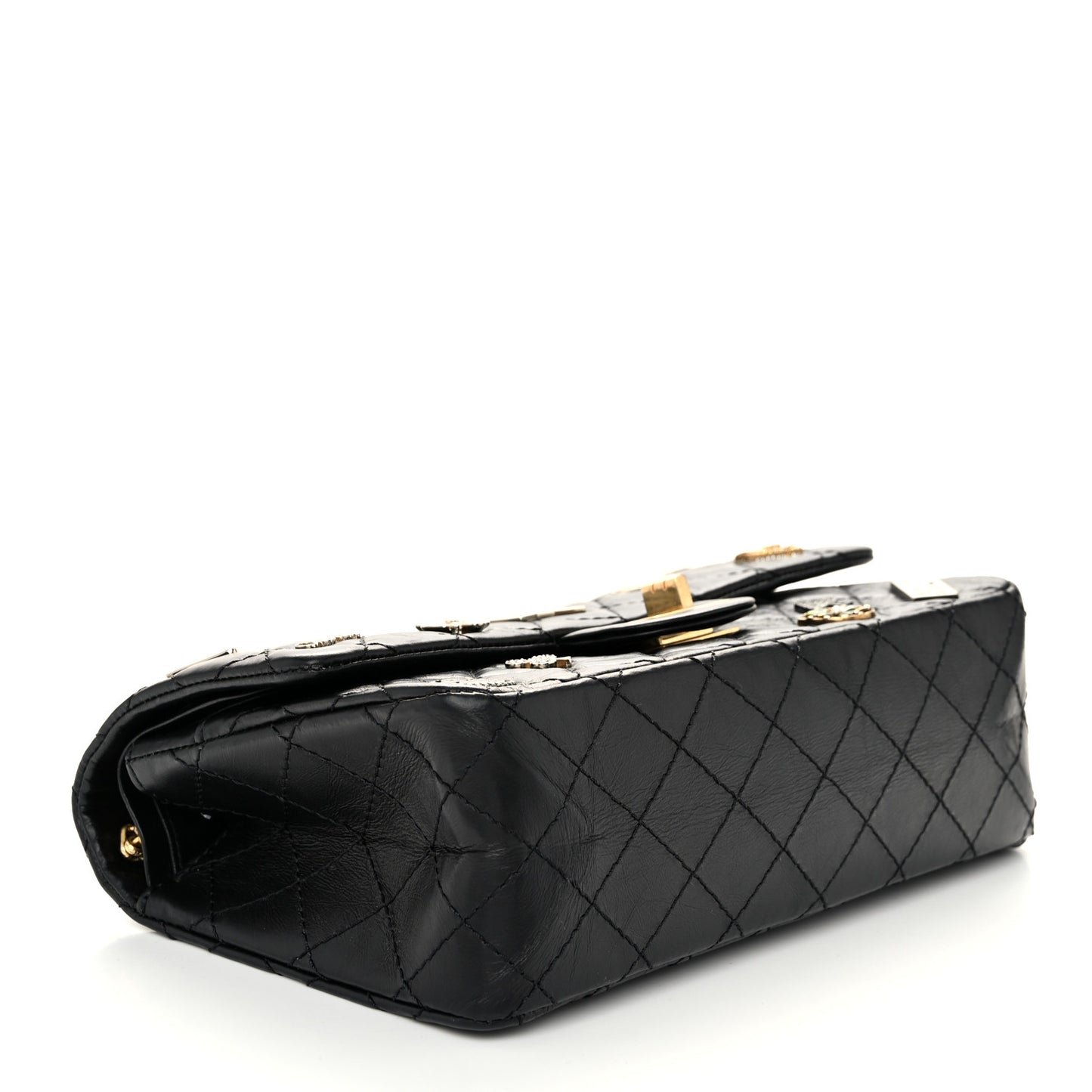 Aged Calfskin Quilted Casino 2.55 Reissue 225 Flap Black