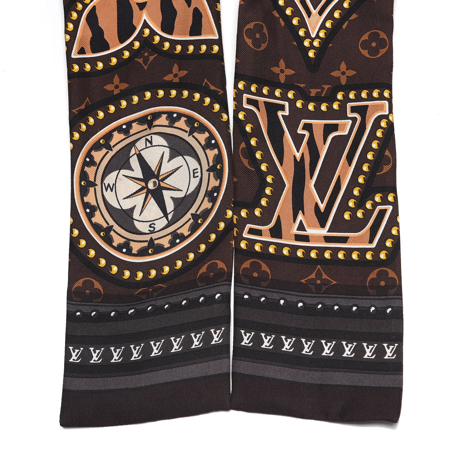Silk Monogram LV World Bandeau Brown