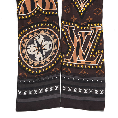 Louis Vuitton Silk Monogram LV World Bandeau Brown 3 of 5