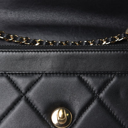 Chanel Lambskin Quilted Trendy CC Wallet On Chain WOC Black 13 of 15