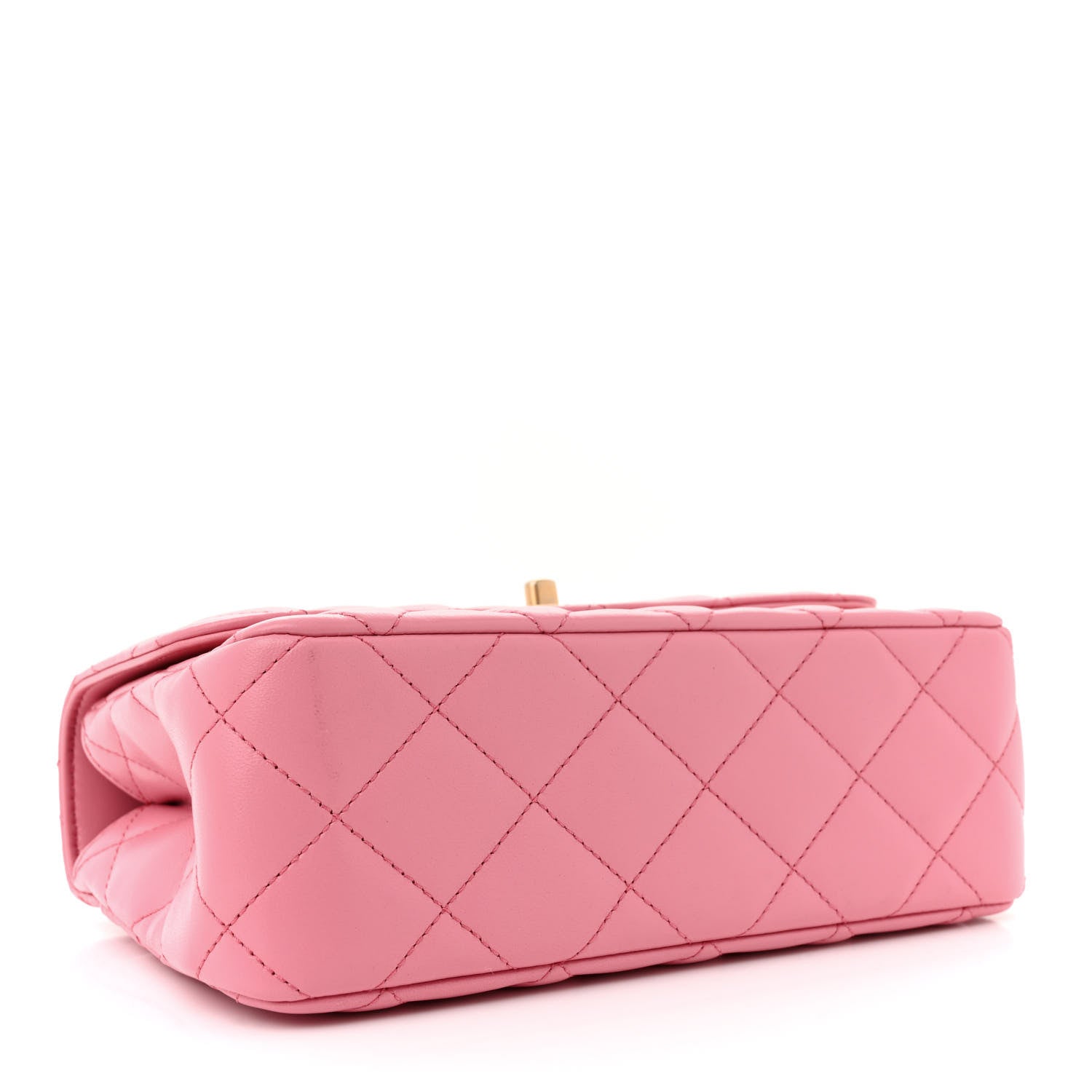 Chanel Lambskin Metal Quilted Twist Top Handle Flap With Chain Light Pink 4 of 15