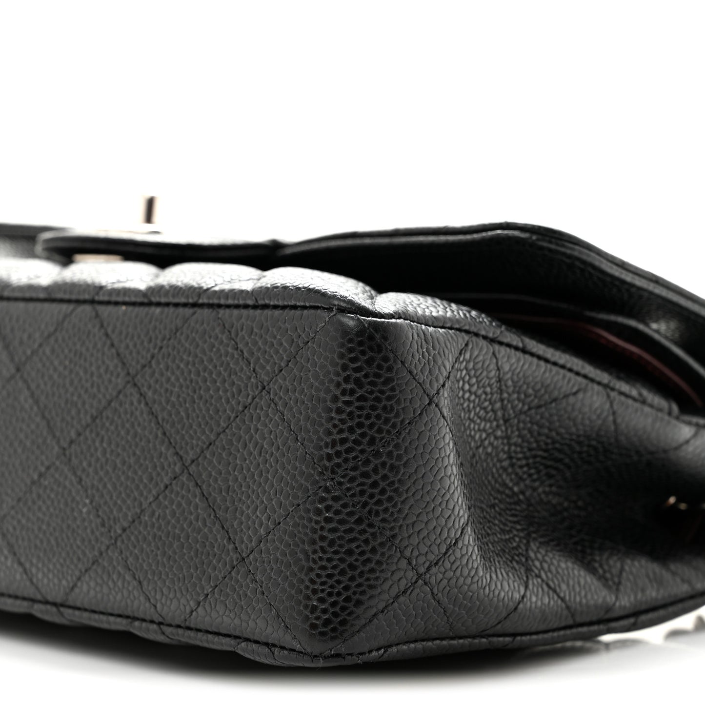 Caviar Quilted Small Double Flap Black