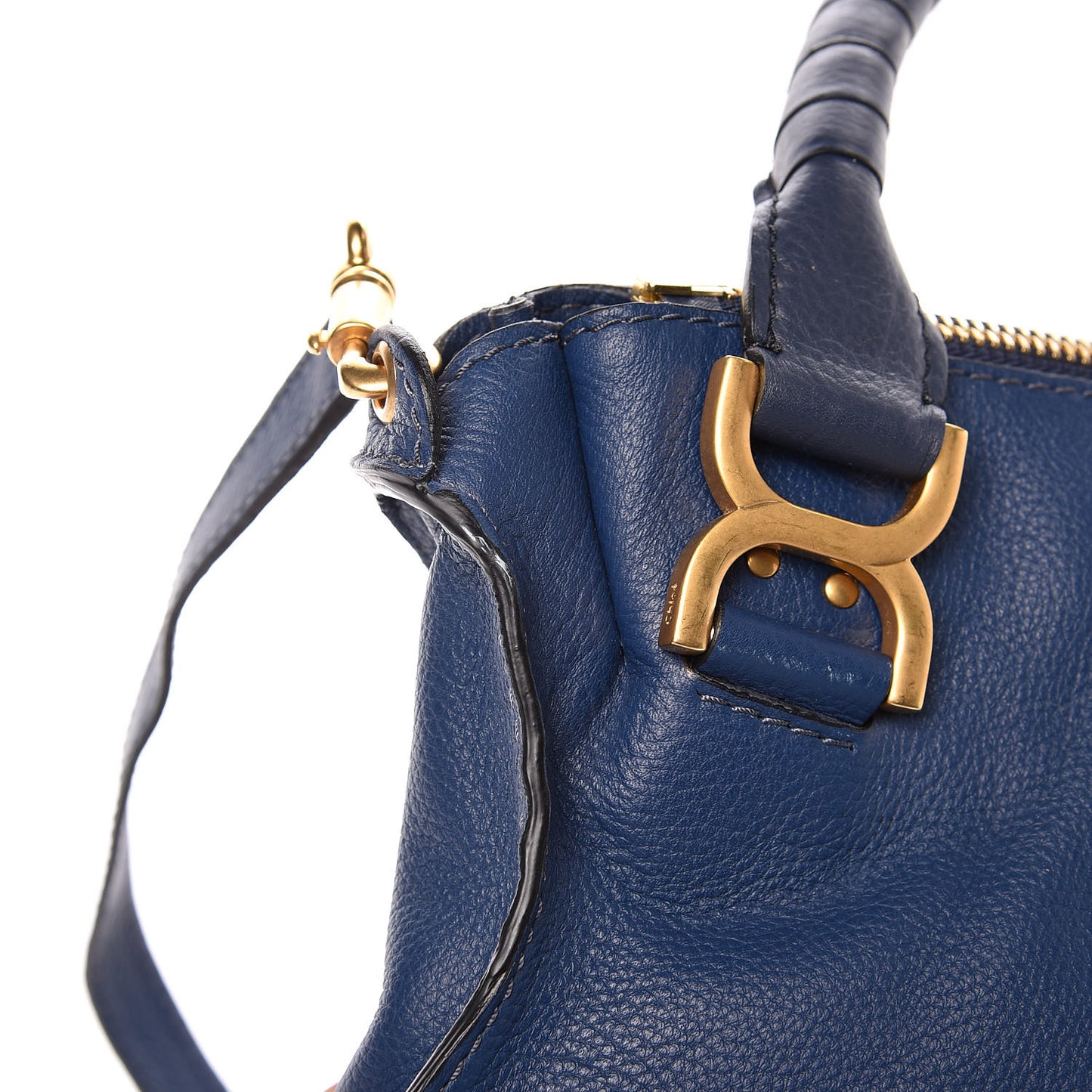 Calfskin Medium Marcie Satchel Royal Navy