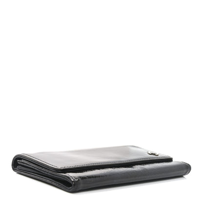 Chanel Patent Goatskin Flap Wallet Dark Brown 4 of 7