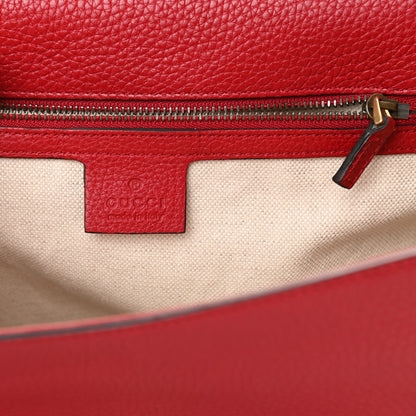 Gucci Calfskin Small GG Marmont Top Handle Bag Vulcanic Red 6 of 13