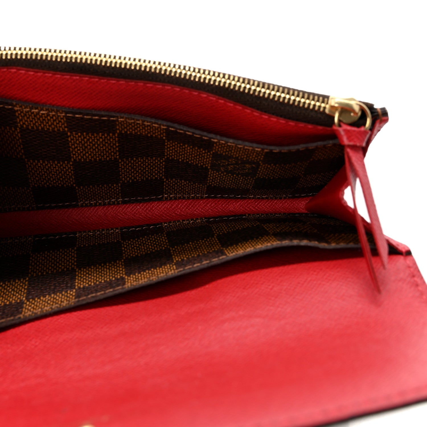 Louis Vuitton Damier Ebene Emilie Wallet Red 5 of 6