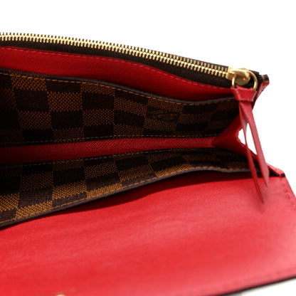 Louis Vuitton Damier Ebene Emilie Wallet Red 5 of 6
