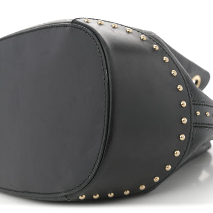 Gucci HIlary Lux GG Monogram Embossed Studded Small Bucket Bag Black 9 of 13