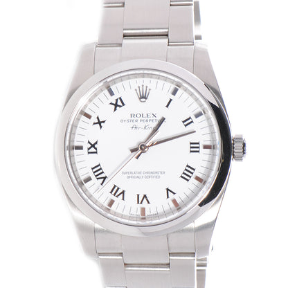 Rolex Stainless Steel 34mm Air King Watch White Roman 114200 1 of 8