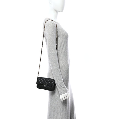 Chanel Caviar Quilted Flap Phone Holder With Chain Black 2 of 12