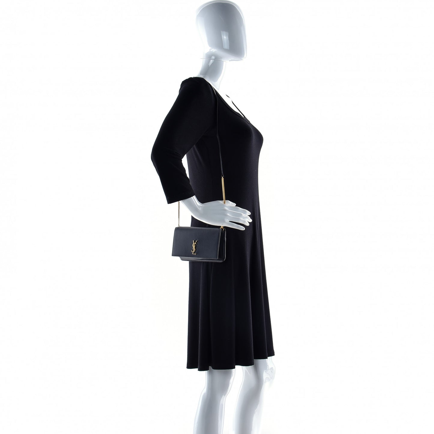 Smooth Calfskin Monogram Phone Holder Crossbody Black