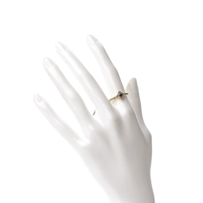 David Yurman 18K Yellow Gold Diamond Blue Sapphire 5mm Venetian Quatrefoil Ring 52 6 2 of 5
