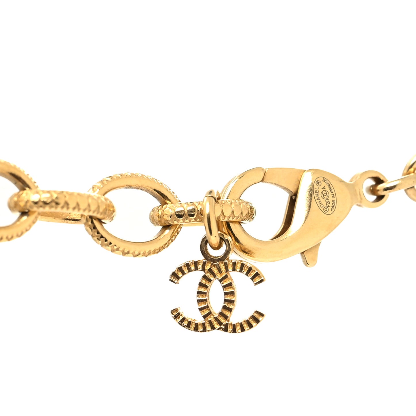 Crystal Pearl Perfume Bottle CC Necklace Gold