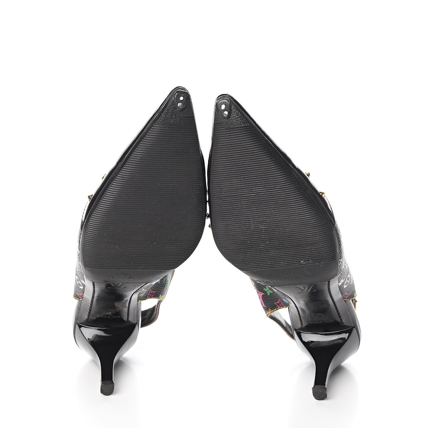 Louis Vuitton Multicolor Slingback Pumps 39 Black 7 of 14