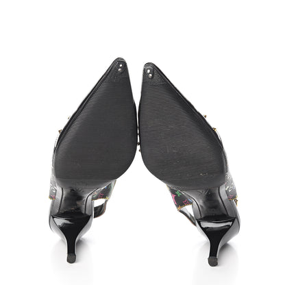 Louis Vuitton Multicolor Slingback Pumps 39 Black 7 of 14