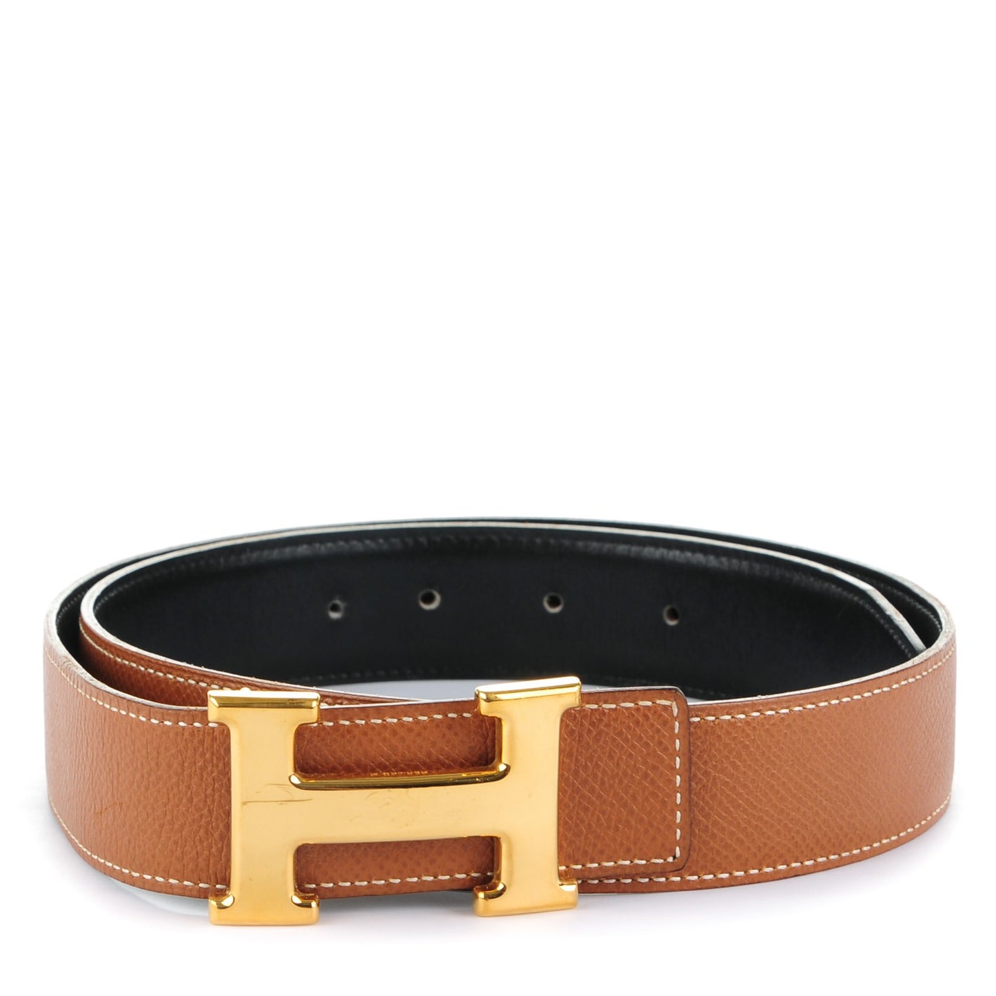 Box Courchevel 32mm H Belt 75 Black Gold