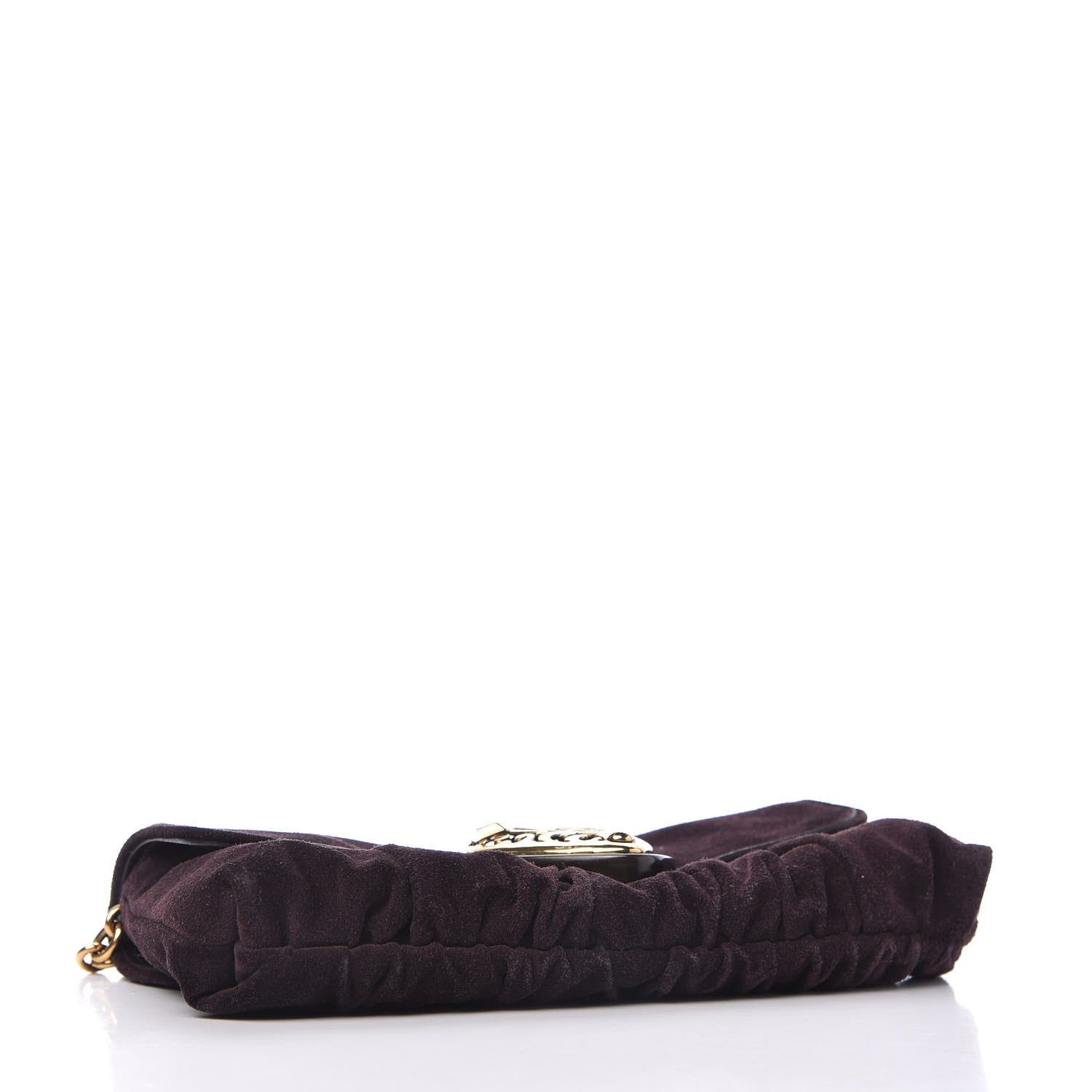 Gucci Suede Babouska Clutch Dark Brown 4 of 10
