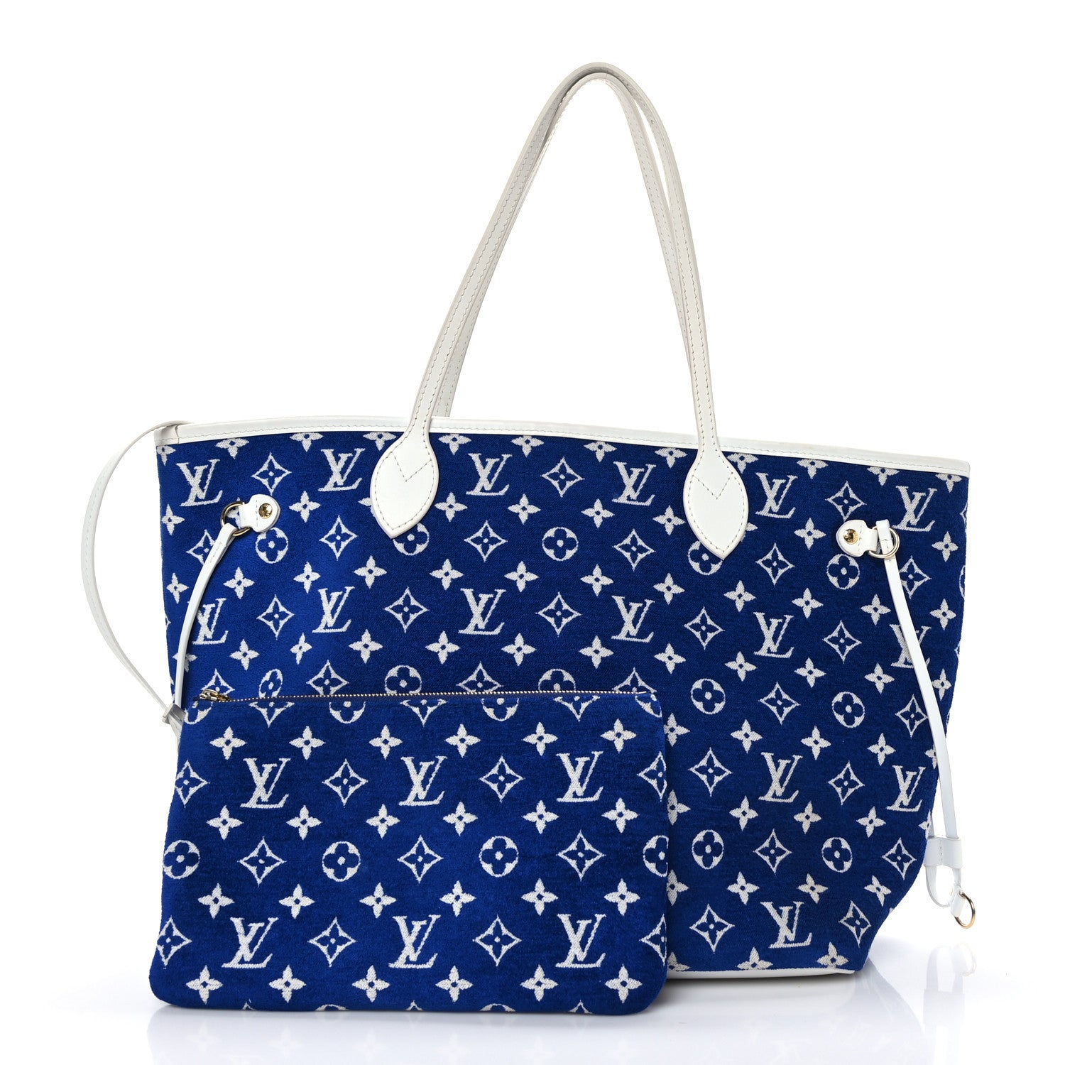Louis Vuitton Jacquard Velvet Monogram LV Match Neverfull MM Bleu 1 of 9