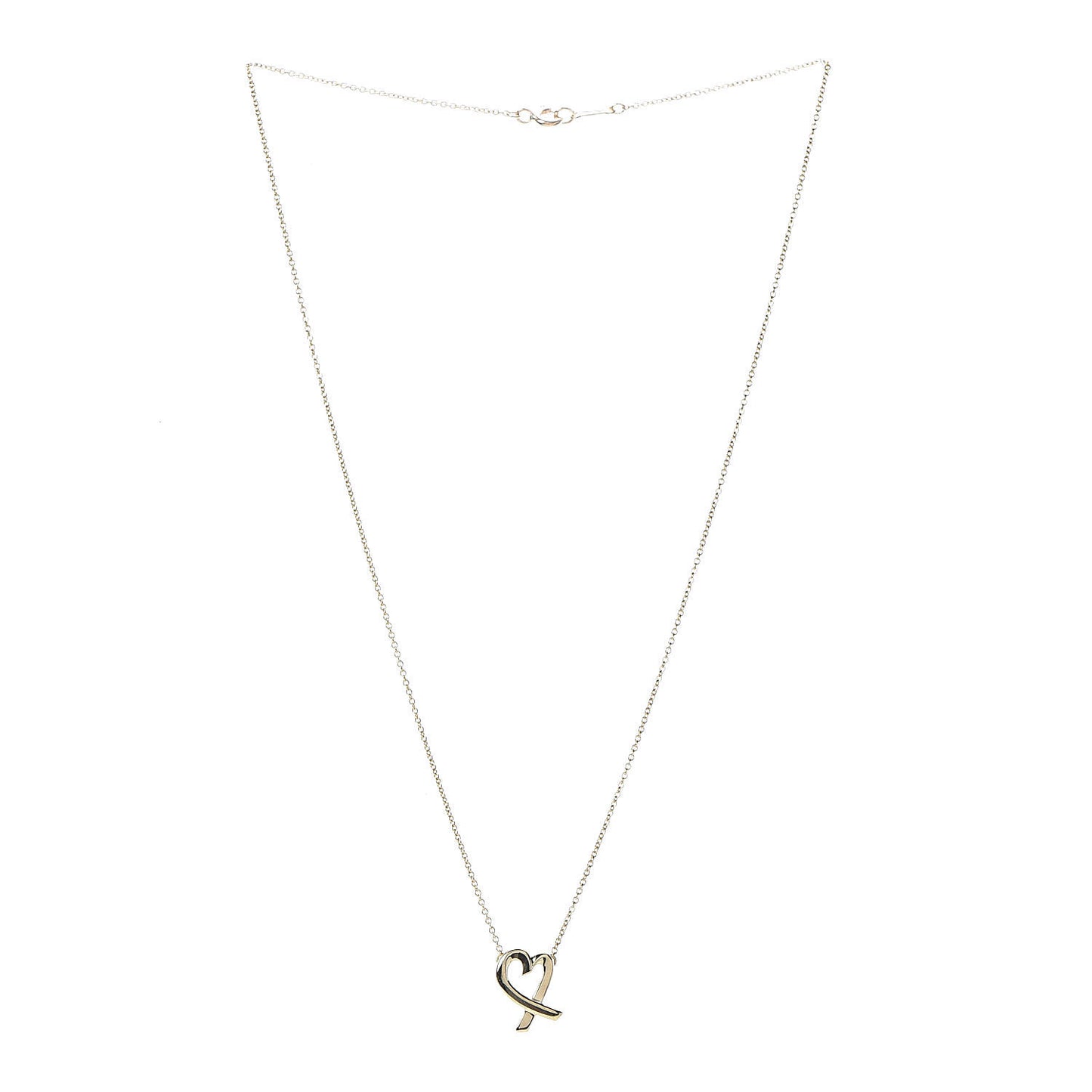 18K Yellow Gold Small Paloma Picasso Loving Heart Pendant Necklace