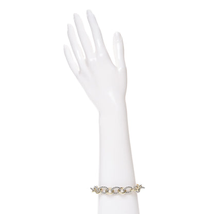 David Yurman Sterling Silver 18K Yellow Gold 12mm Large Oval Link Bracelet 2 of 5