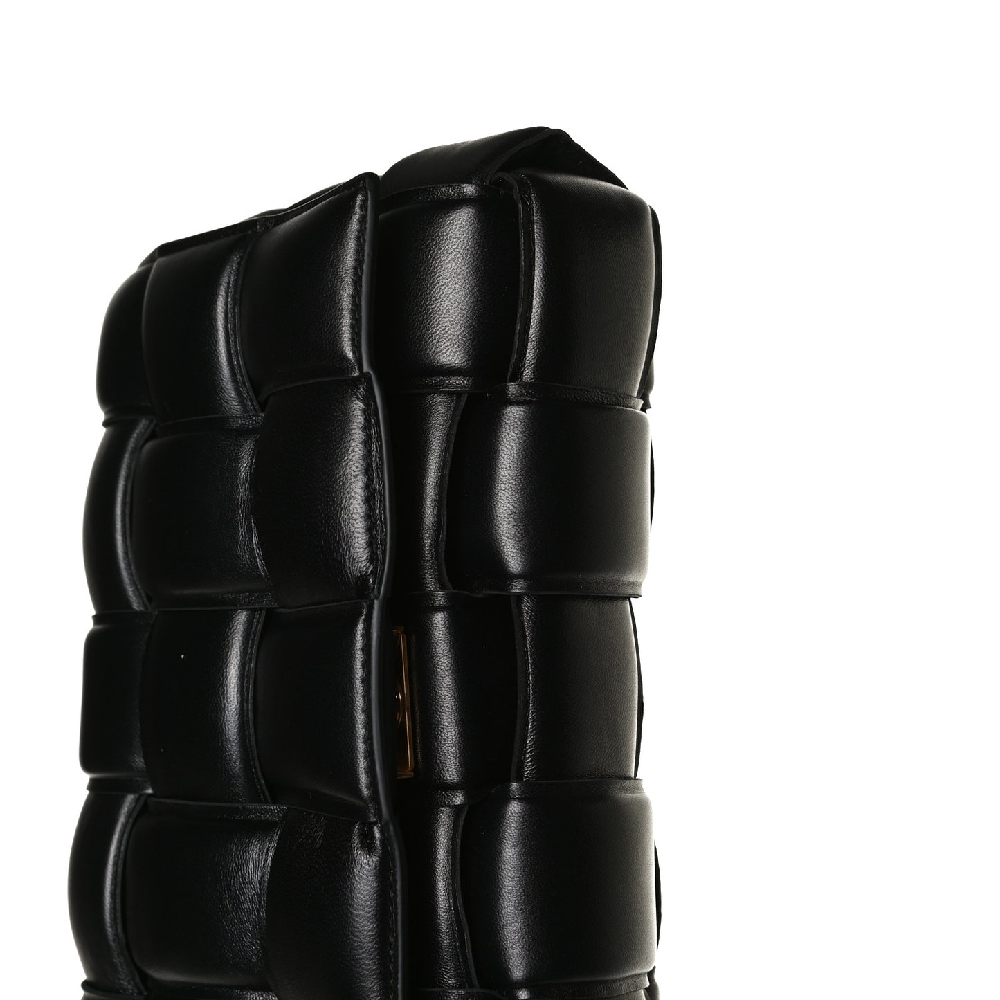 Lambskin Maxi Intreccio Padded Chain Cassette Crossbody Bag Black