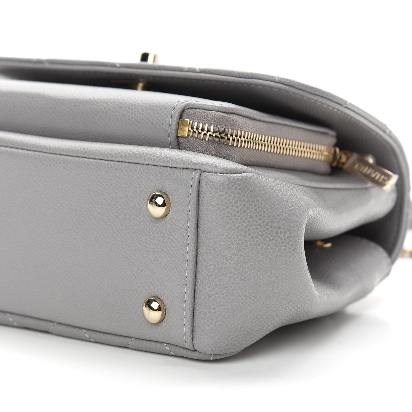 Caviar Quilted Small Business Affinity Flap Grey