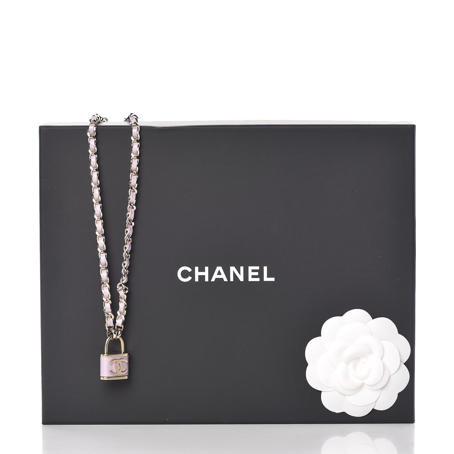 Chanel Metal Lambskin Lock Necklace Pink 5 of 5