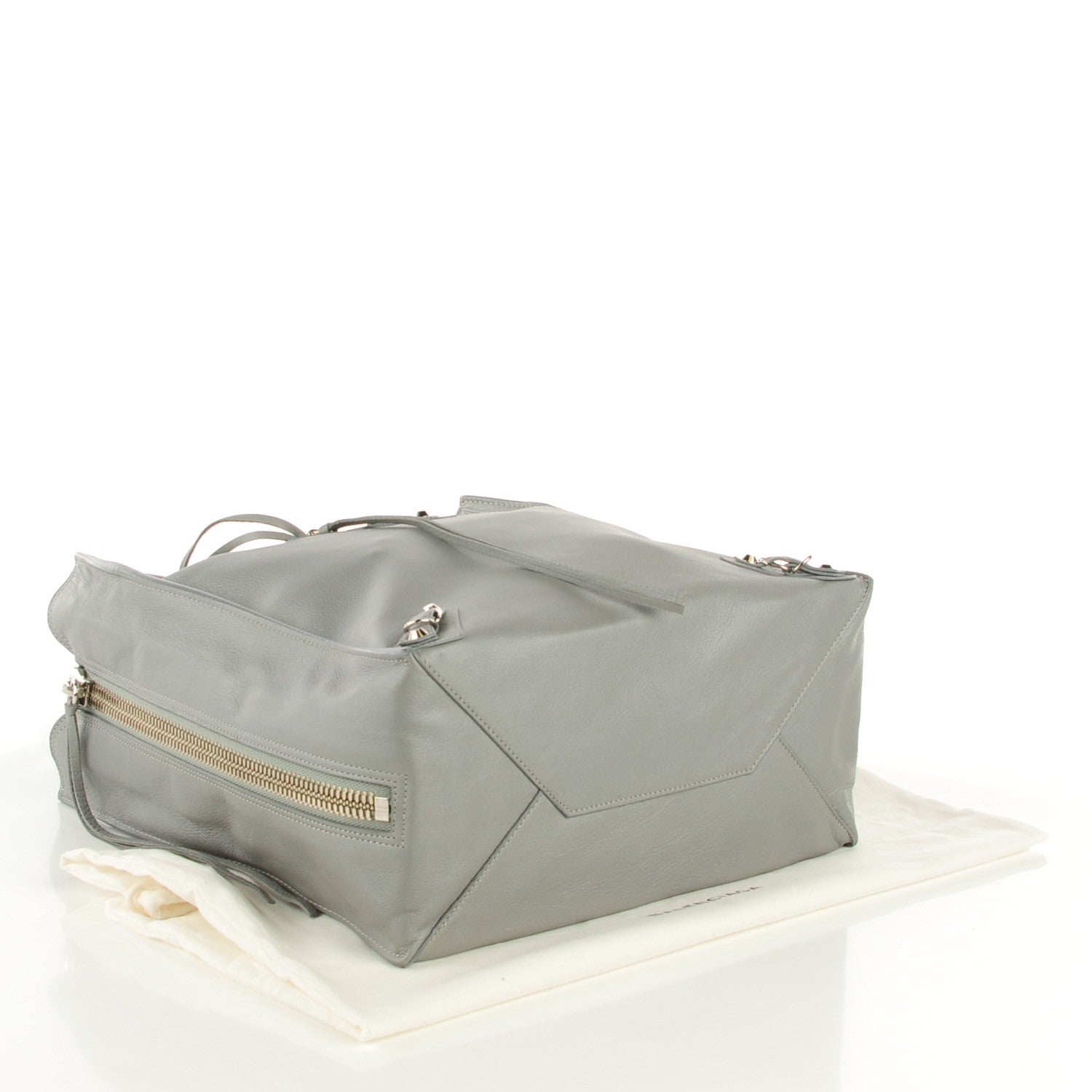 Balenciaga Calfskin Papier A5 Zip Around Tote Metal Grey 4 of 9
