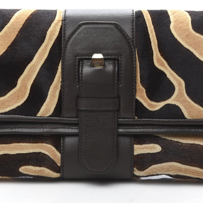 Christian Louboutin Pony Hair Liv Clutch Zibrown Gold 7 of 7