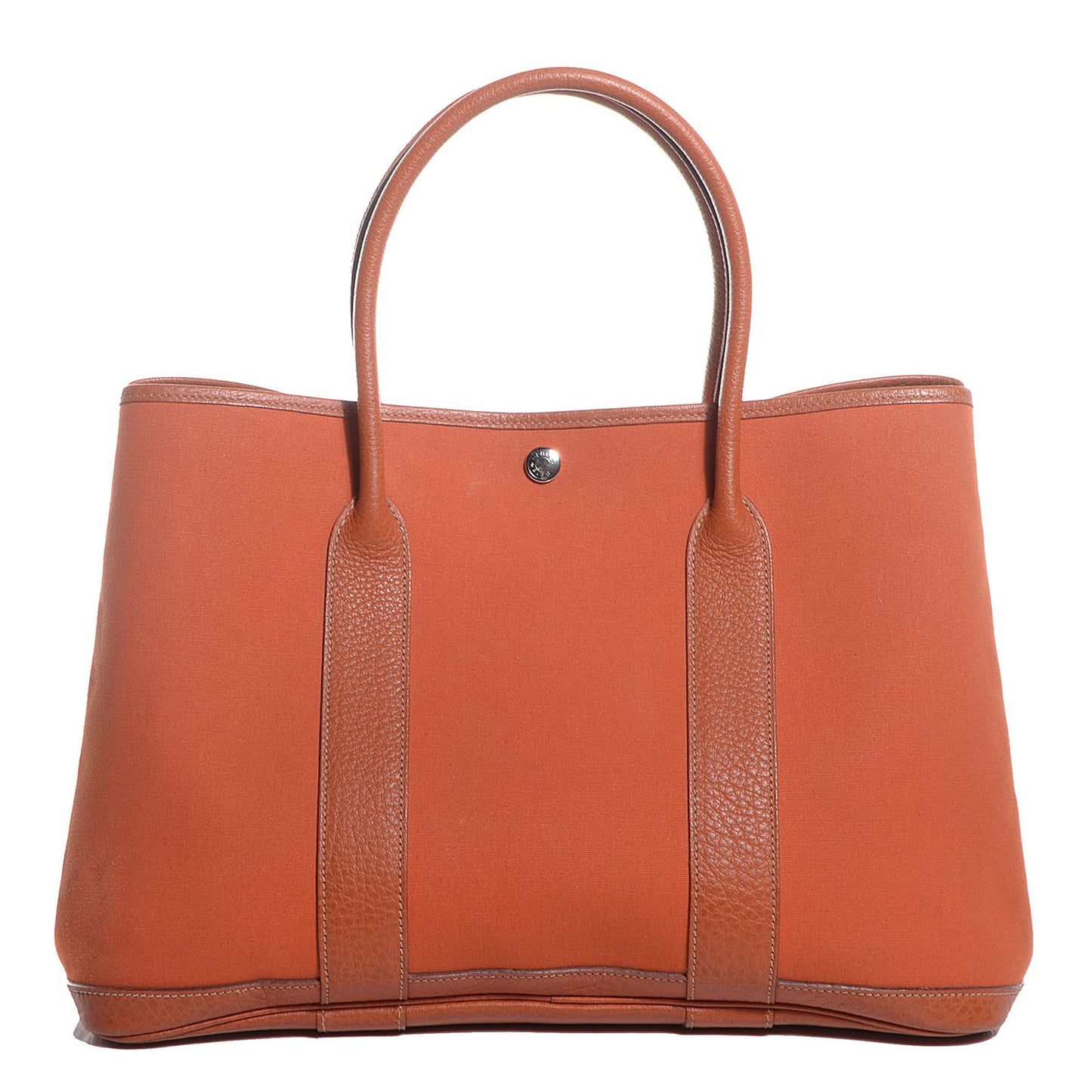 Toile Leather Garden Party Tote 36 MM Orange