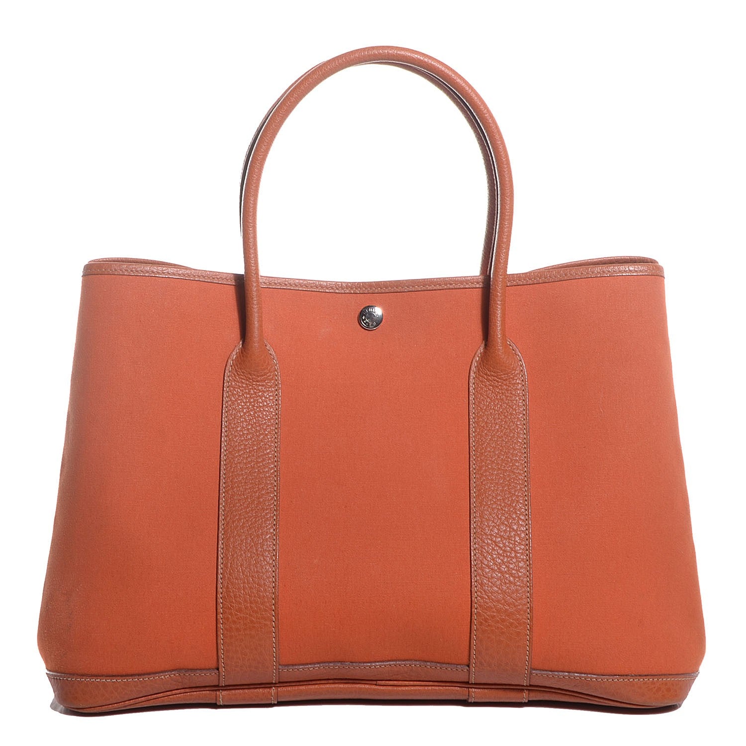 Hermes Toile Leather Garden Party Tote 36 MM Orange 1 of 12