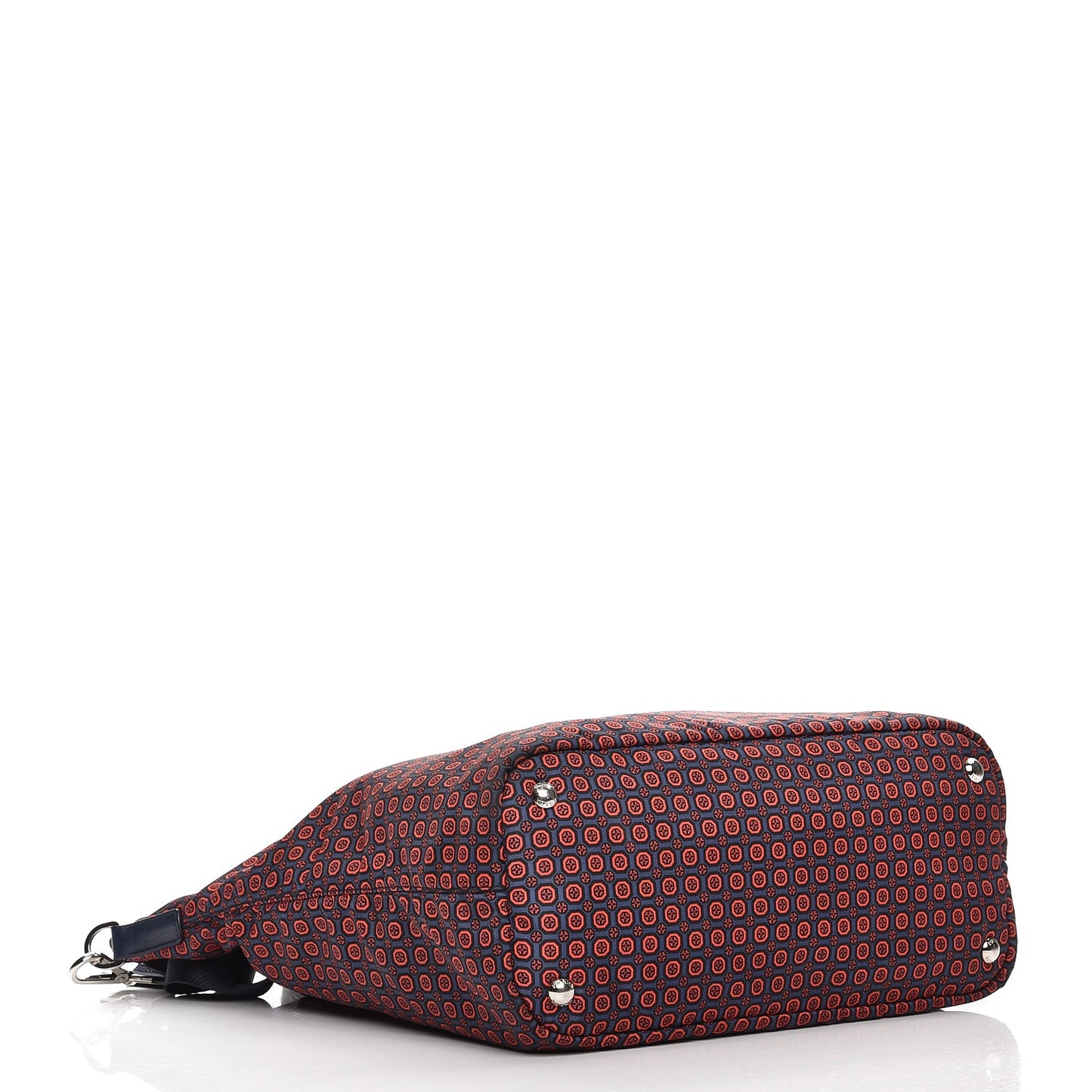 Tessuto Nylon Saffiano Media Print Tote Rosso