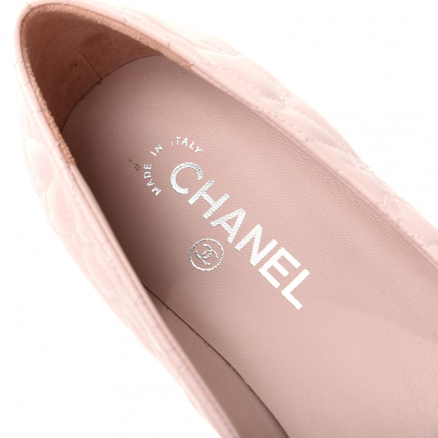 Lambskin Camellia Embroidered CC Ballerina Flats 41 Light Pink