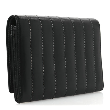 Chanel Lambskin Vertical Quilted Mademoiselle Compact Wallet Black 3 of 12