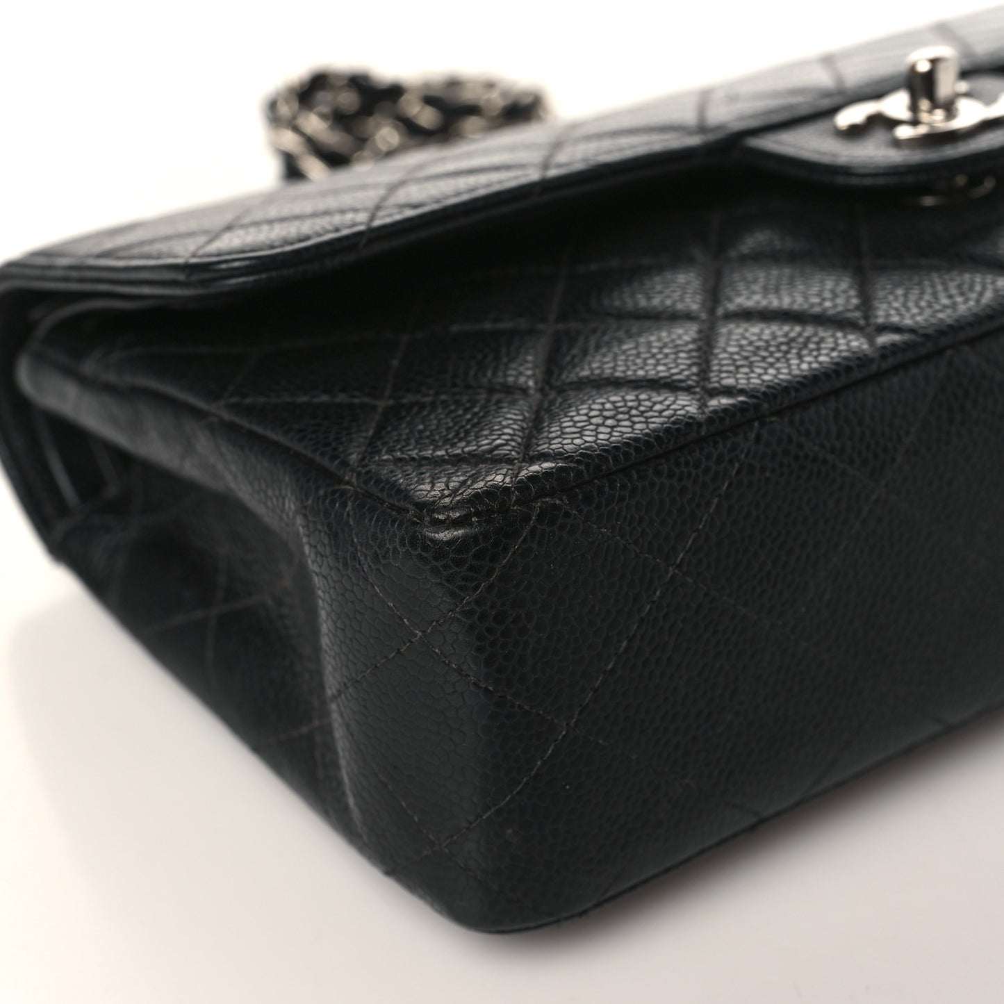 Caviar Quilted Medium Double Flap Black