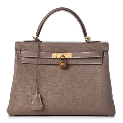 Hermes Togo Kelly Retourne 32 Etoupe 1 of 38