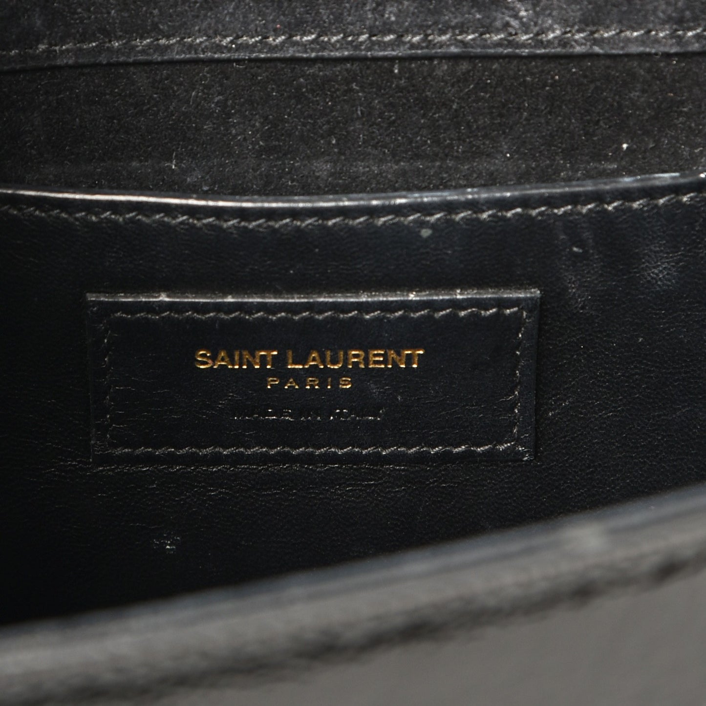 Patent Medium Monogram Kate Satchel Black