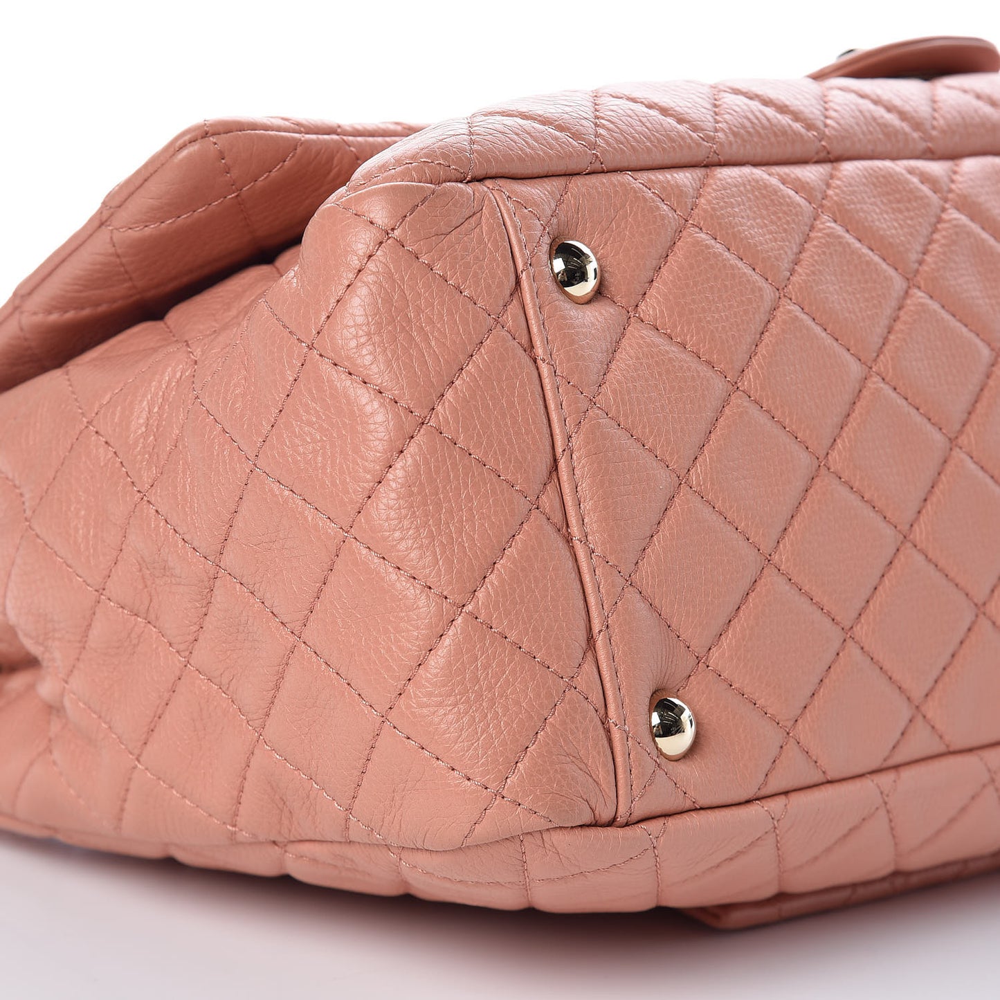 Calfskin Quilted XXL Travel Flap Bag Pink