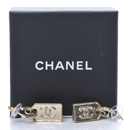 Chanel CC Tag Drop Earrings Gold 5 of 5