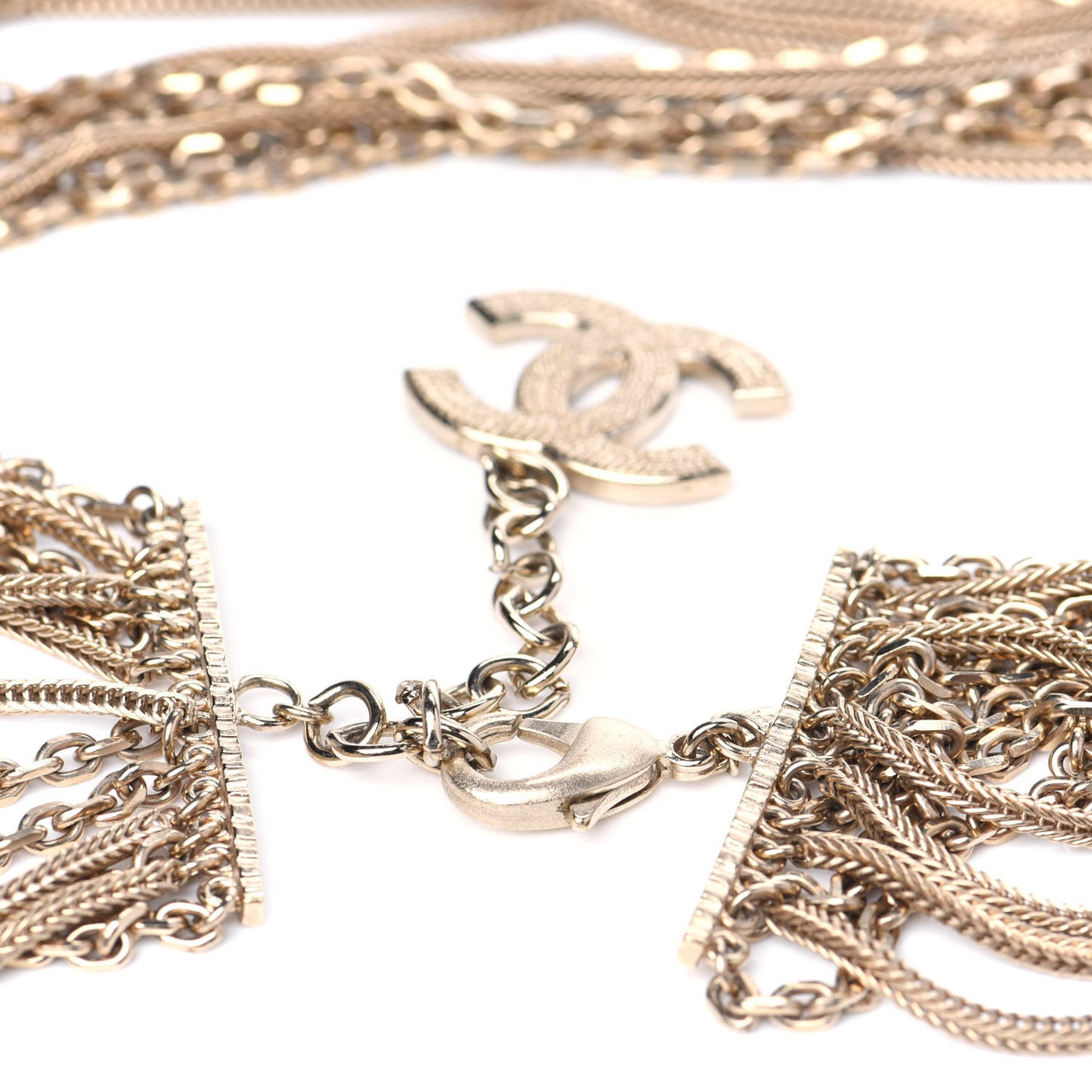 Multi Strand Chain Short Necklace Gold
