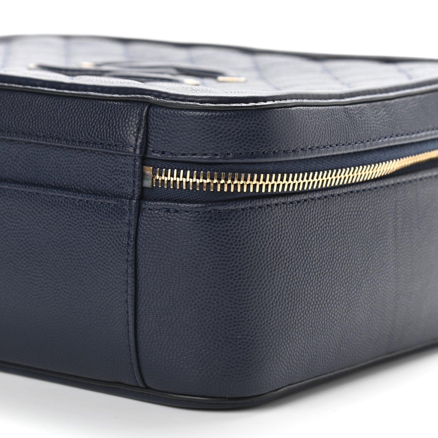 Chanel Caviar Quilted Large CC Filigree Vanity Case Navy 9 of 11
