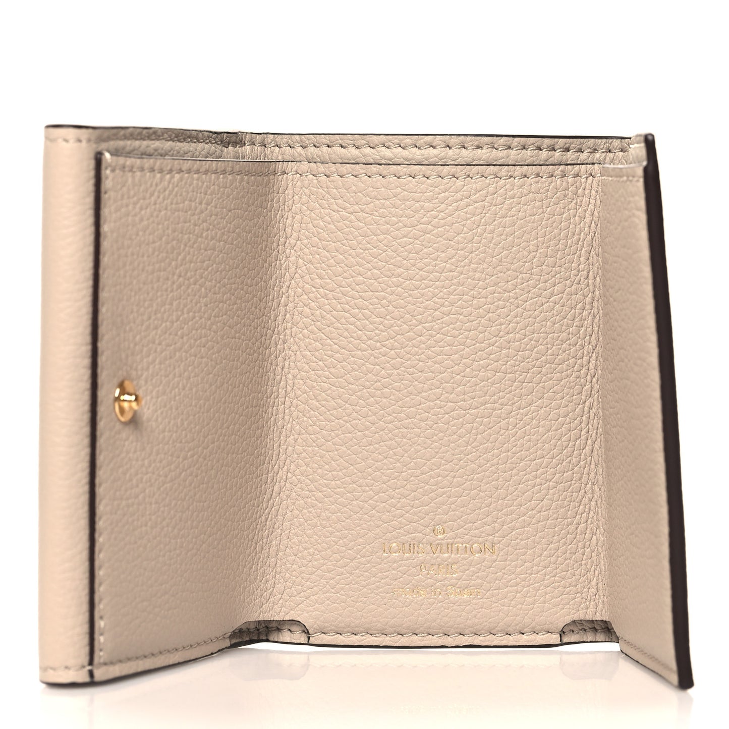 Soft Calfskin My LockMe Compact Wallet Greige