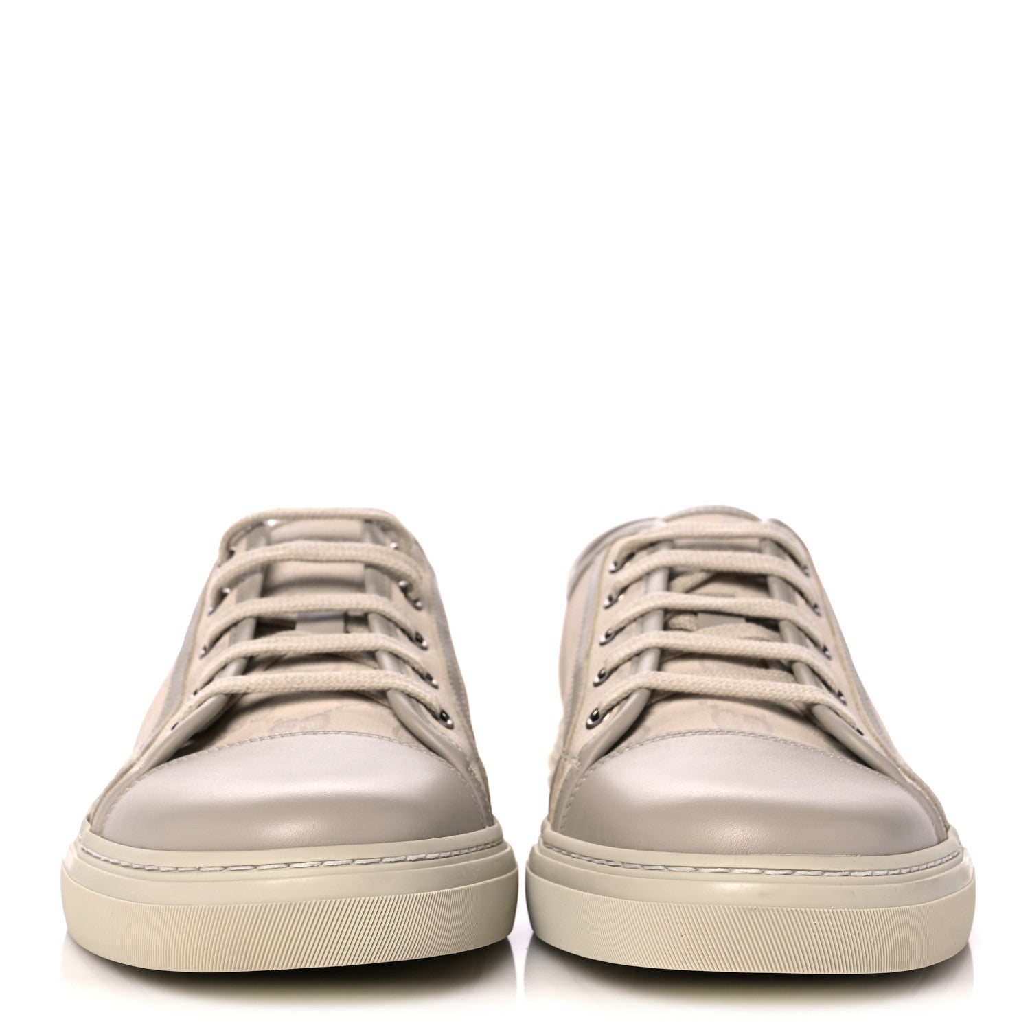 Gucci Washed Cotton GG Monogram Calfskin Mens Low Top Sneakers 10.5 White Mystic White 2 of 9