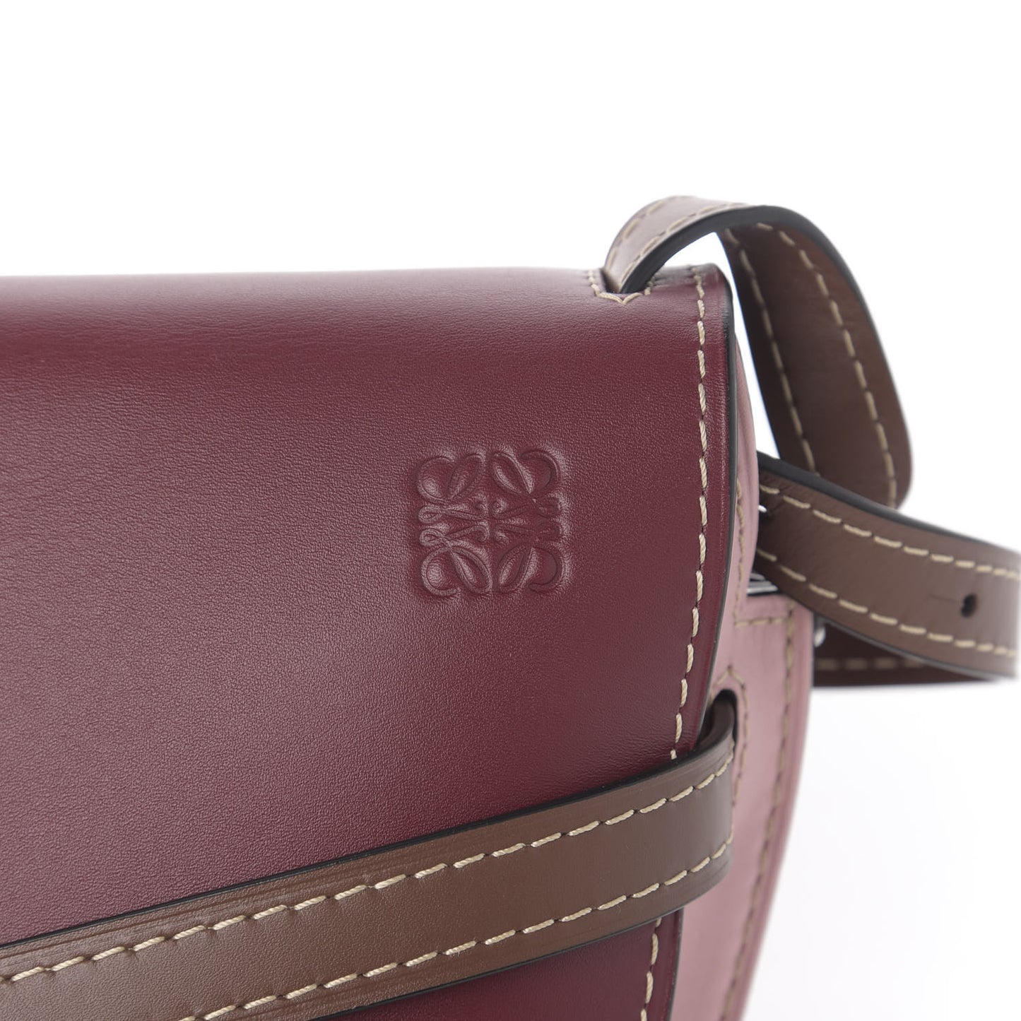 Calfskin Small Gate Crossbody Bag Wine Pastel Pink