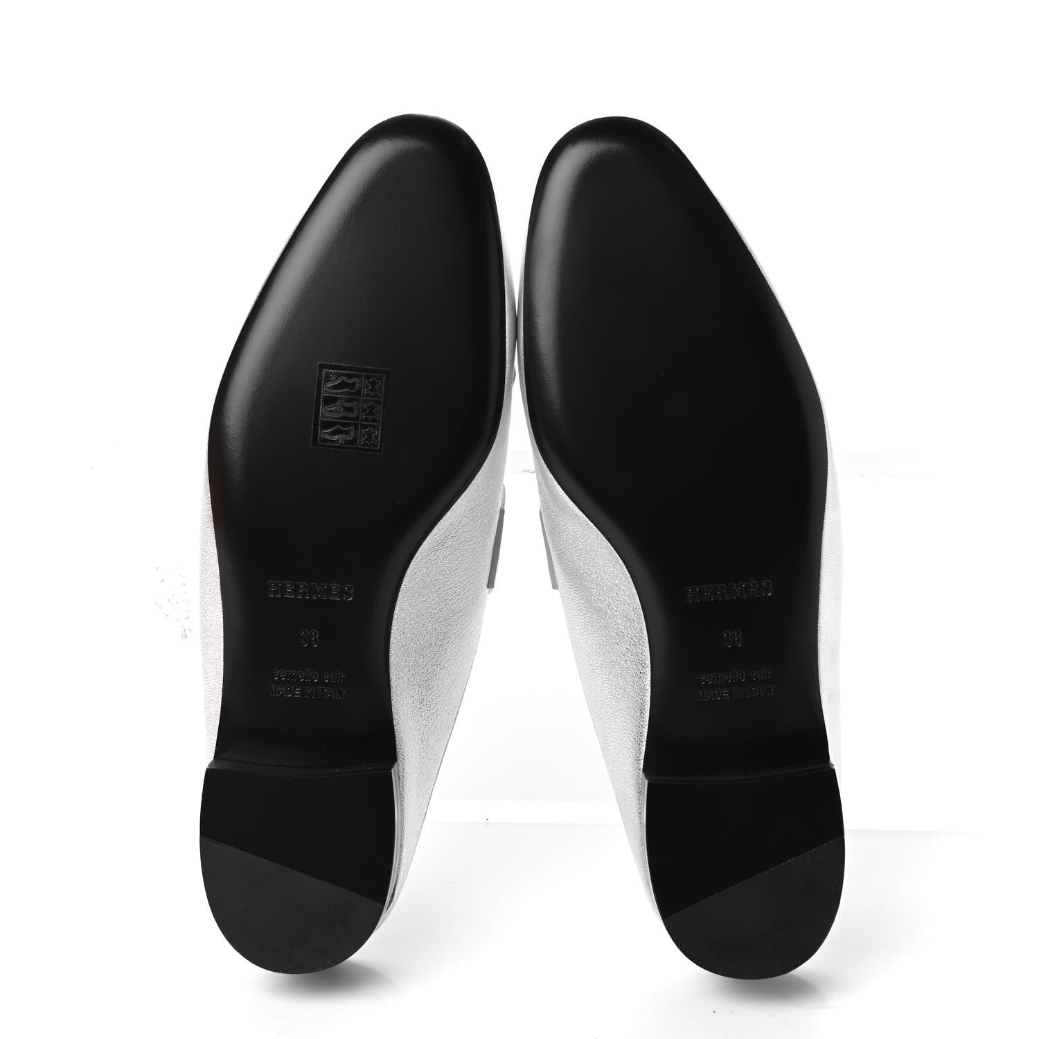 Hermes Metallic Goatskin Rivoli Mules 36 Gris Argente 5 of 9