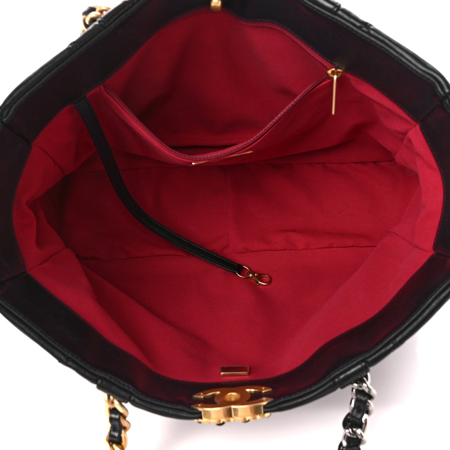Chanel Lambskin Quilted Chanel 19 East West Shopping Bag Black 5 of 10