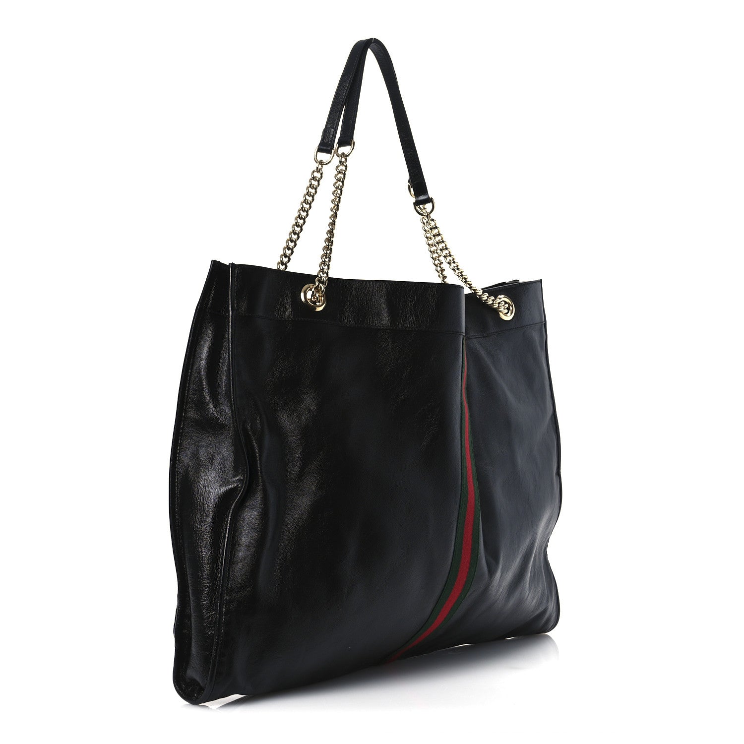 Gucci Calfskin Maxi Rajah Chain Tote Black 4 of 14