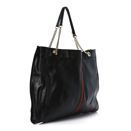 Gucci Calfskin Maxi Rajah Chain Tote Black 4 of 14